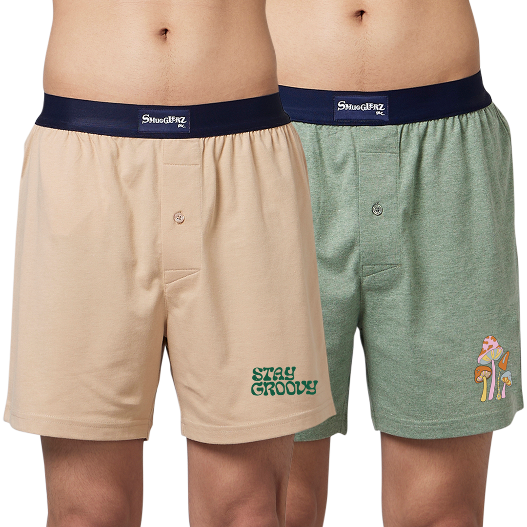 Stay Groovy Mens Boxer 2pc Pack