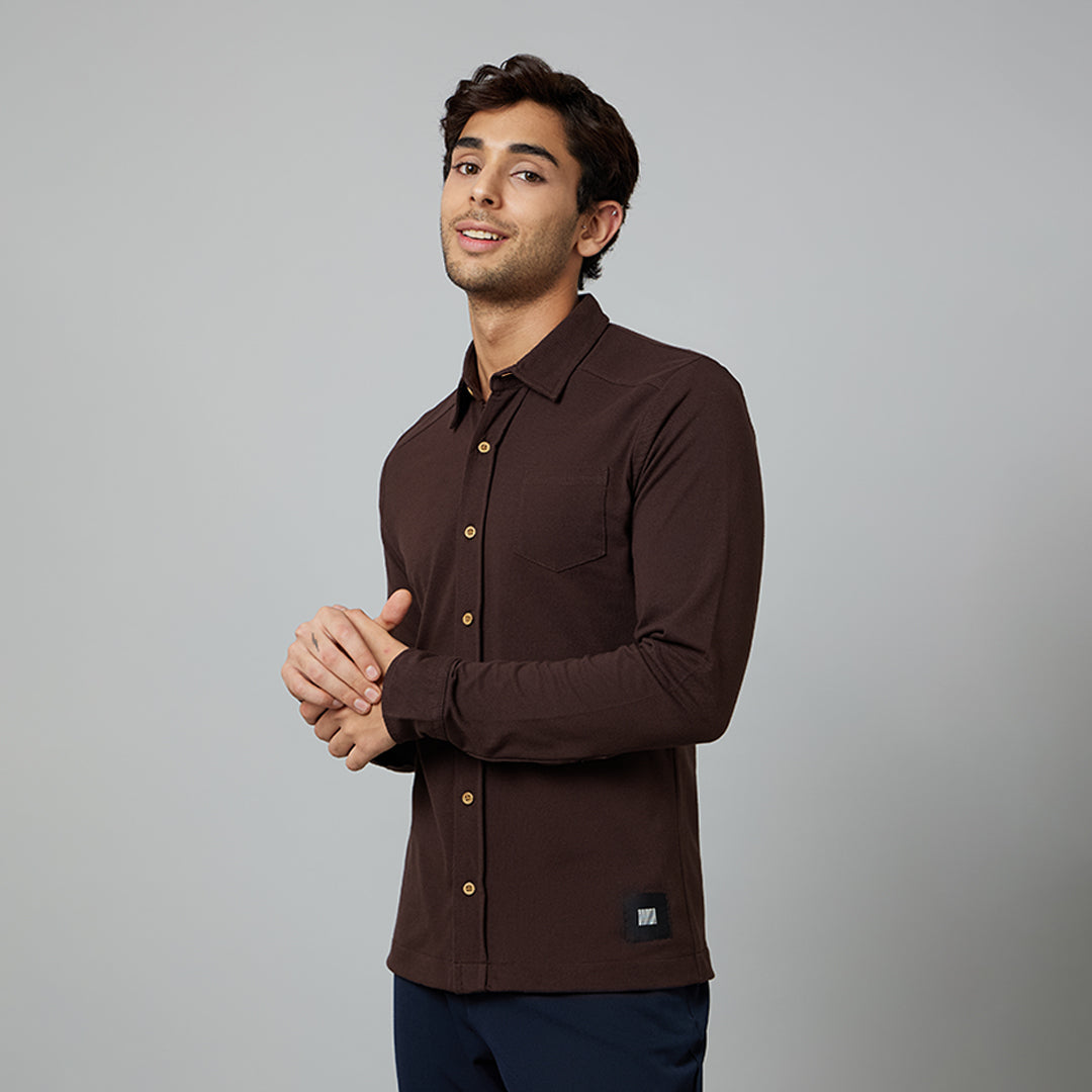 Men's-ARMOR-Full Sleeve Shirt -Coffee Brown