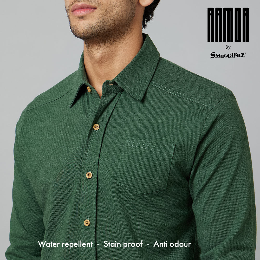 Mens-ARMOR-Full Sleeve Shirt-Forest-Green