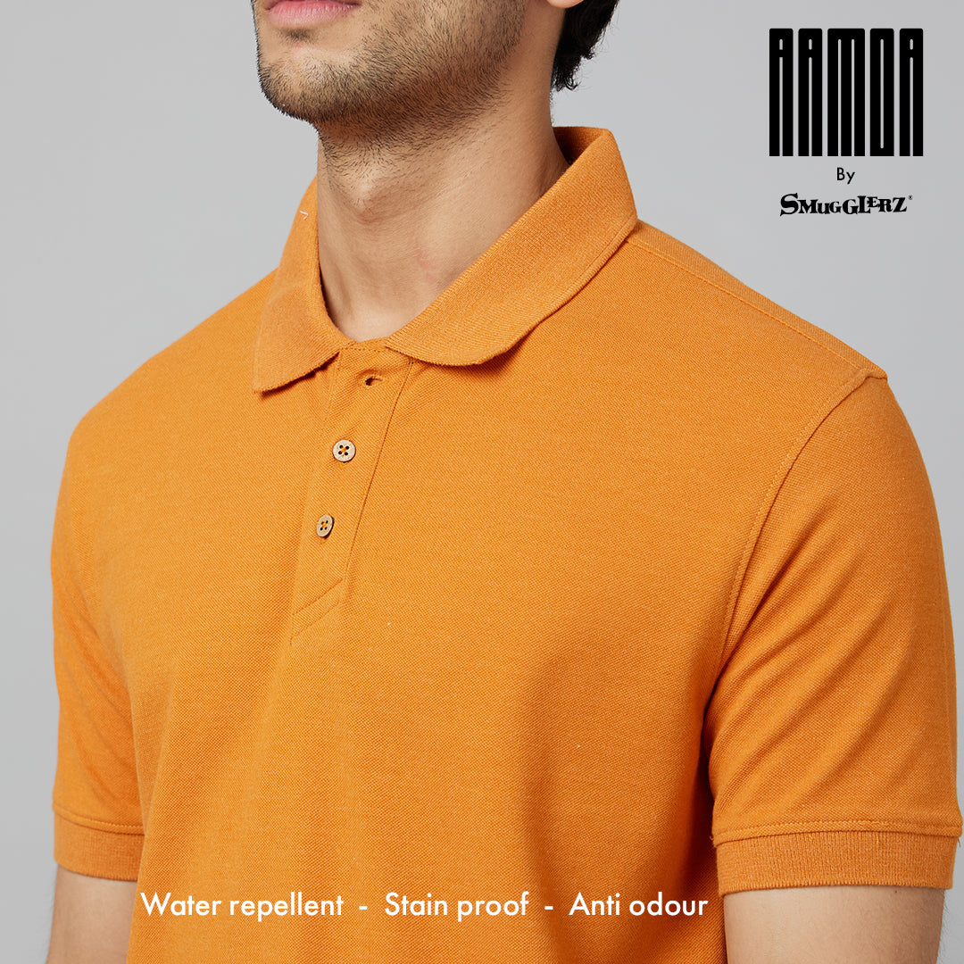 Men's-ARMOR-Polo T-shirt-Orange Marmalade