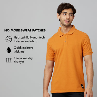 Men's-ARMOR-Polo T-shirt-Orange Marmalade