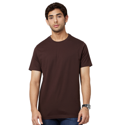 Men's-ARMOR-Crew Neck T-shirt-Coffee Brown