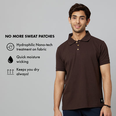 Men's ARMOR Polo T-shirt-Coffee Brown