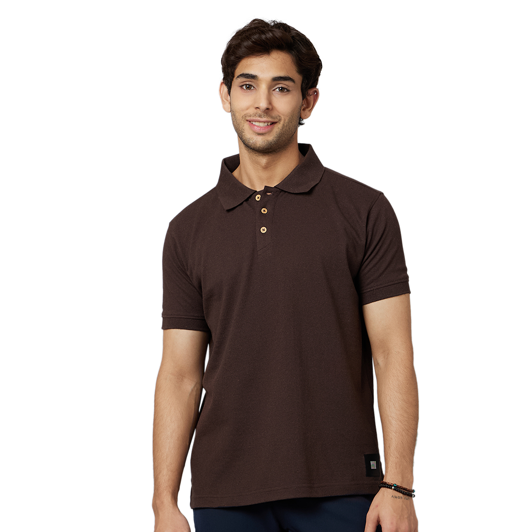 Men's ARMOR Polo T-shirt-Coffee Brown