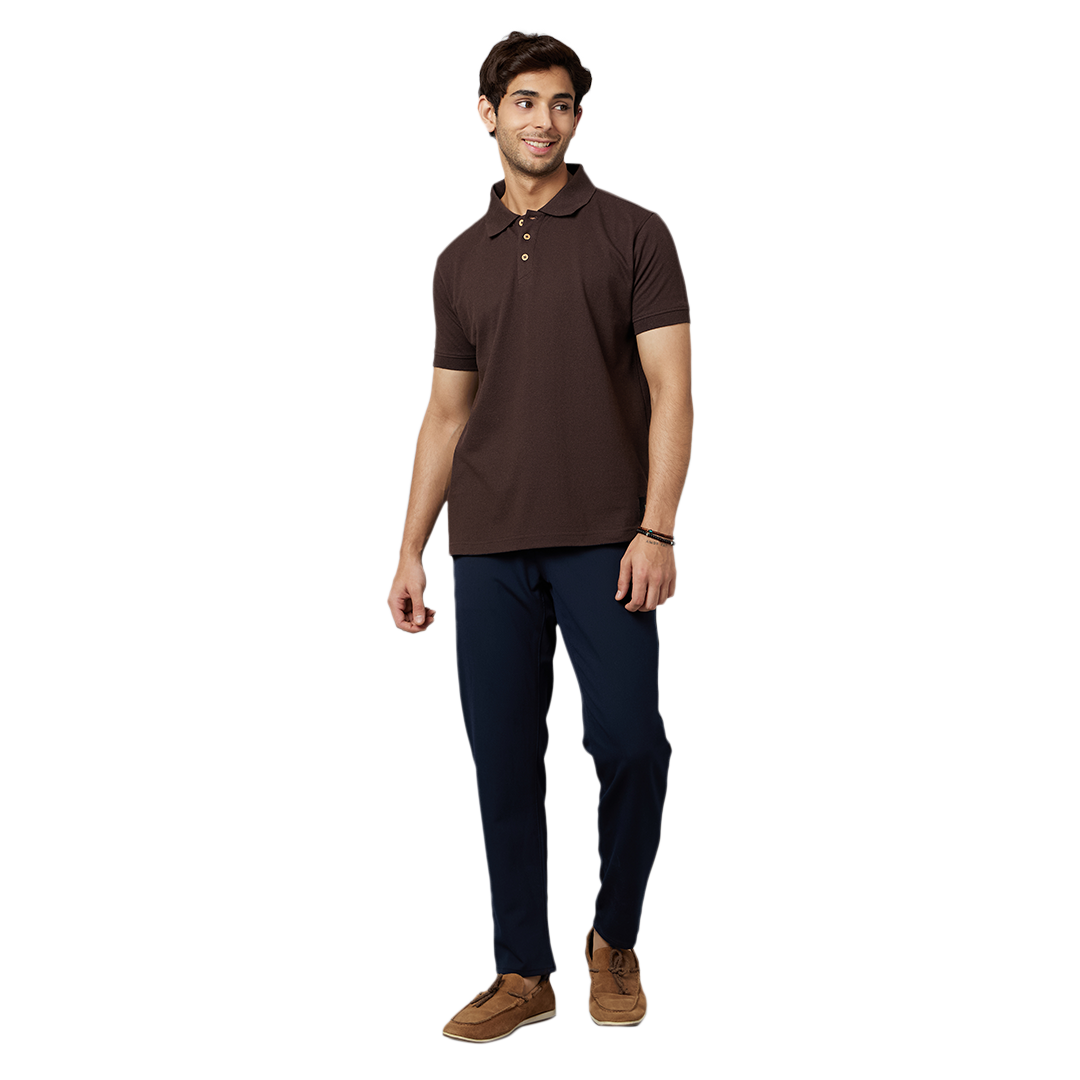 Men's ARMOR Polo T-shirt-Coffee Brown