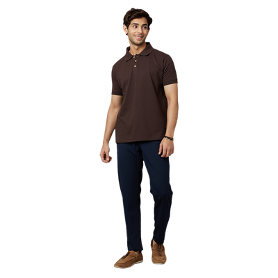 Men's ARMOR Polo T-shirt-Coffee Brown