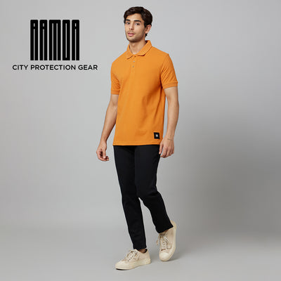 Men's-ARMOR-Polo T-shirt-Orange Marmalade