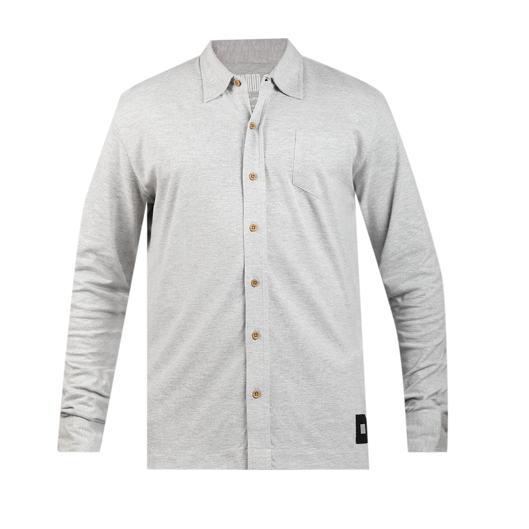 Men's-ARMOR-Full Sleeve Shirt -Cloud Lt.Grey