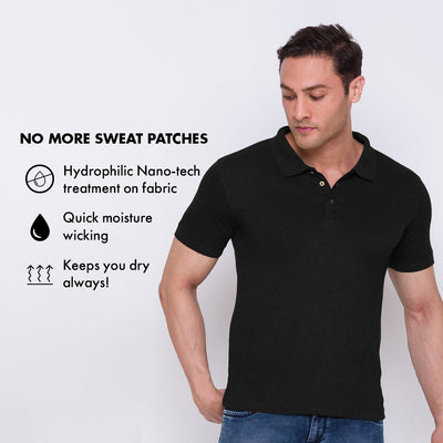 Men's ARMOR Polo T-shirt-Infinite Black