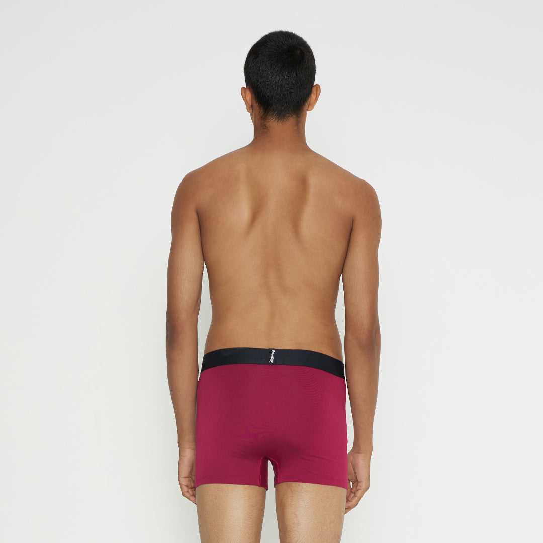 MEN'S TENCEL MODAL-SOLID SMUNDIES-Sangria Maroon