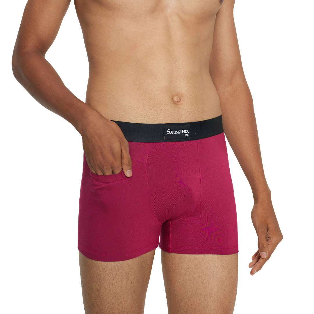 MEN'S TENCEL MODAL-SOLID SMUNDIES-Sangria Maroon