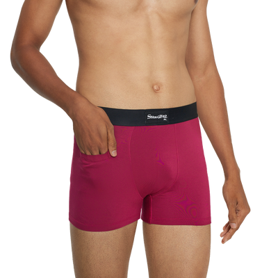 MEN'S TENCEL MODAL-SOLID SMUNDIES-Sangria Maroon