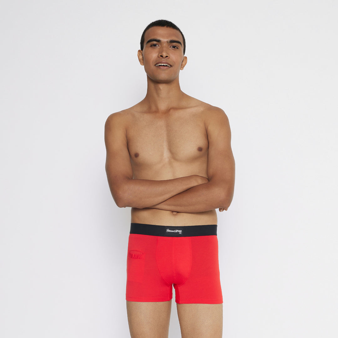 MEN'S TENCEL MODAL-SOLID SMUNDIES-CHILLI PEPPER RED