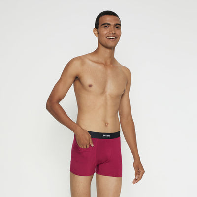 MEN'S TENCEL MODAL-SOLID SMUNDIES-Sangria Maroon