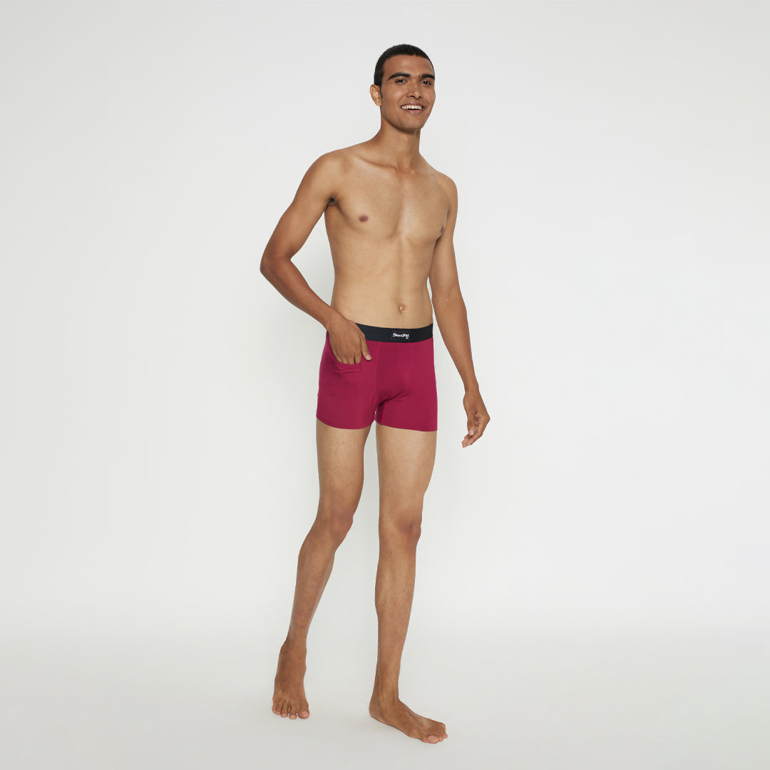 MEN'S TENCEL MODAL-SOLID SMUNDIES-Sangria Maroon