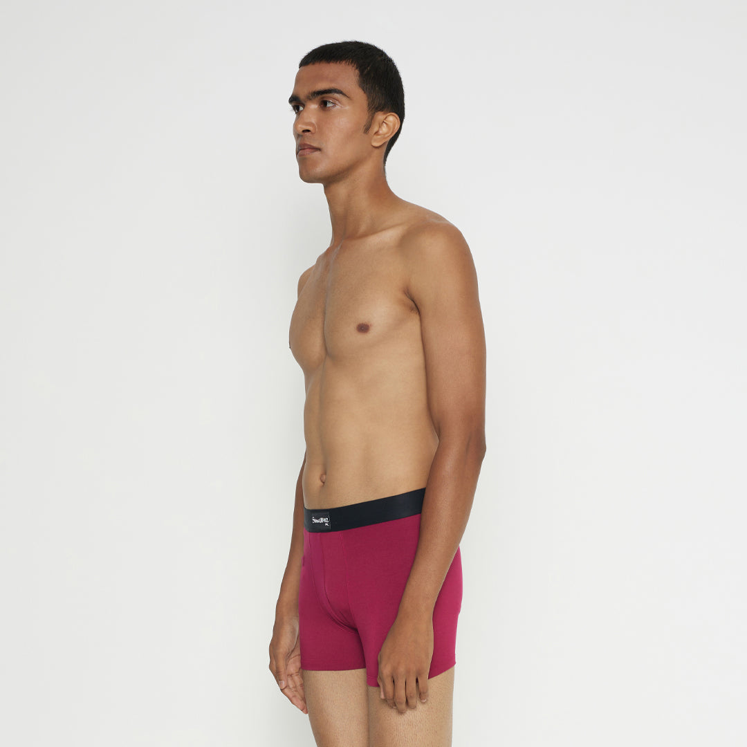 MEN'S TENCEL MODAL-SOLID SMUNDIES-Sangria Maroon