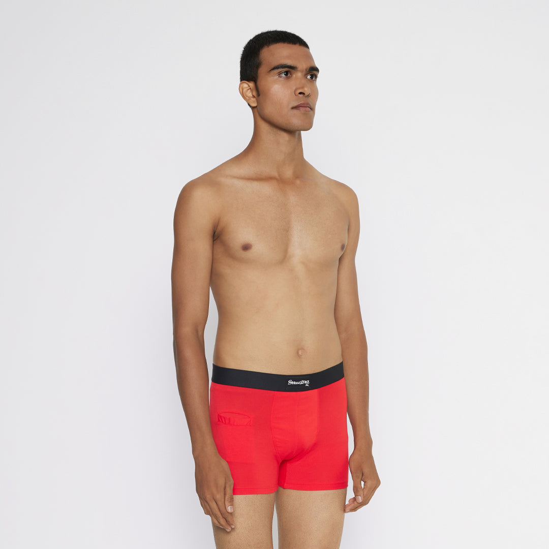 MEN'S TENCEL MODAL-SOLID SMUNDIES-CHILLI PEPPER RED